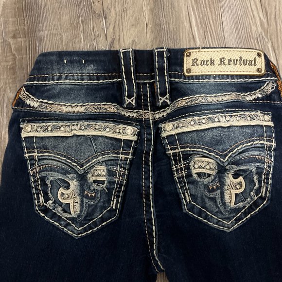 Rock Revival Jeans Womens Size 26 Dark Denim Janet Boot Cut - Picture 3 of 5